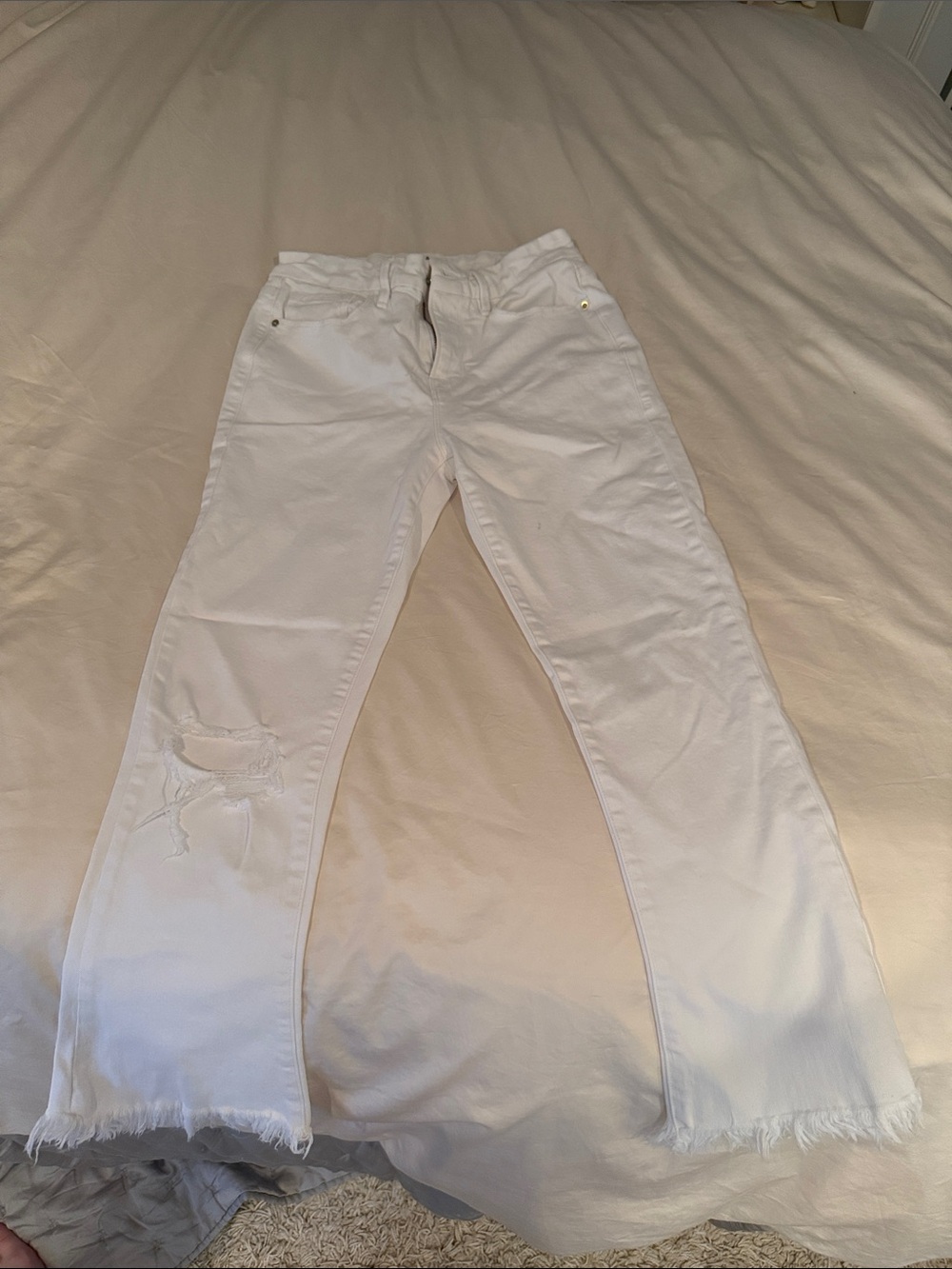 Frame Denim White Le Crop Mini Boot